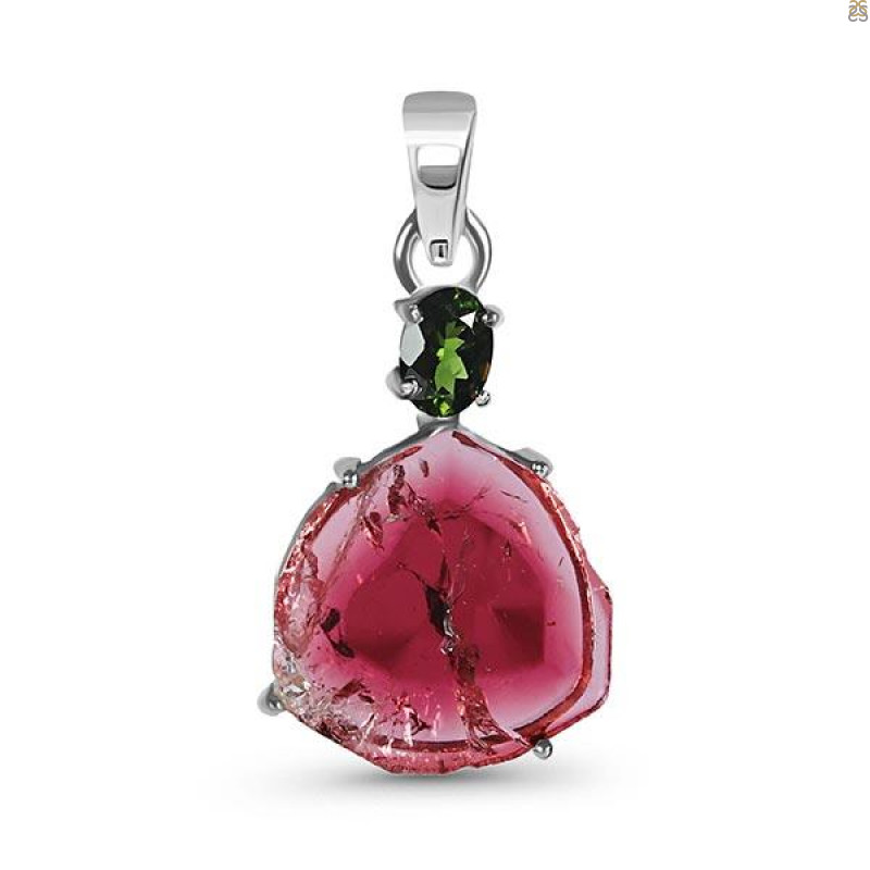 Tourmaline Slice Pendant-2SP TRM-1-140