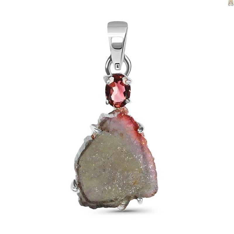 Tourmaline Slice Pendant-2SP TRM-1-160