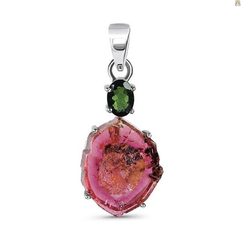Tourmaline Slice Pendant-2SP TRM-1-165