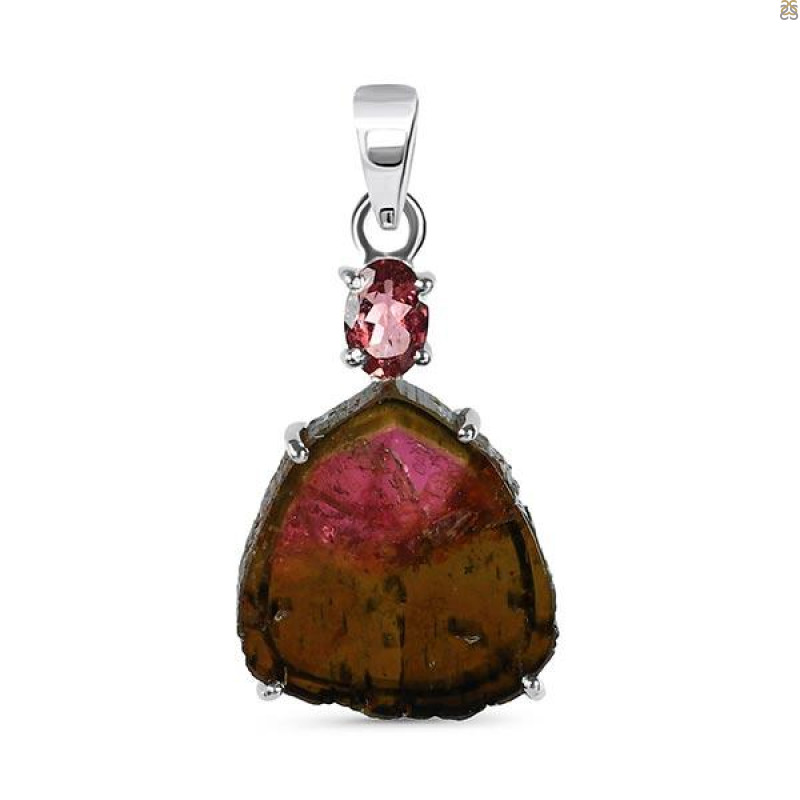 Tourmaline Slice Pendant-2SP TRM-1-166