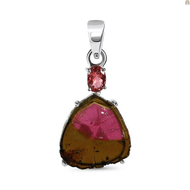 Tourmaline Slice Pendant-2SP TRM-1-168