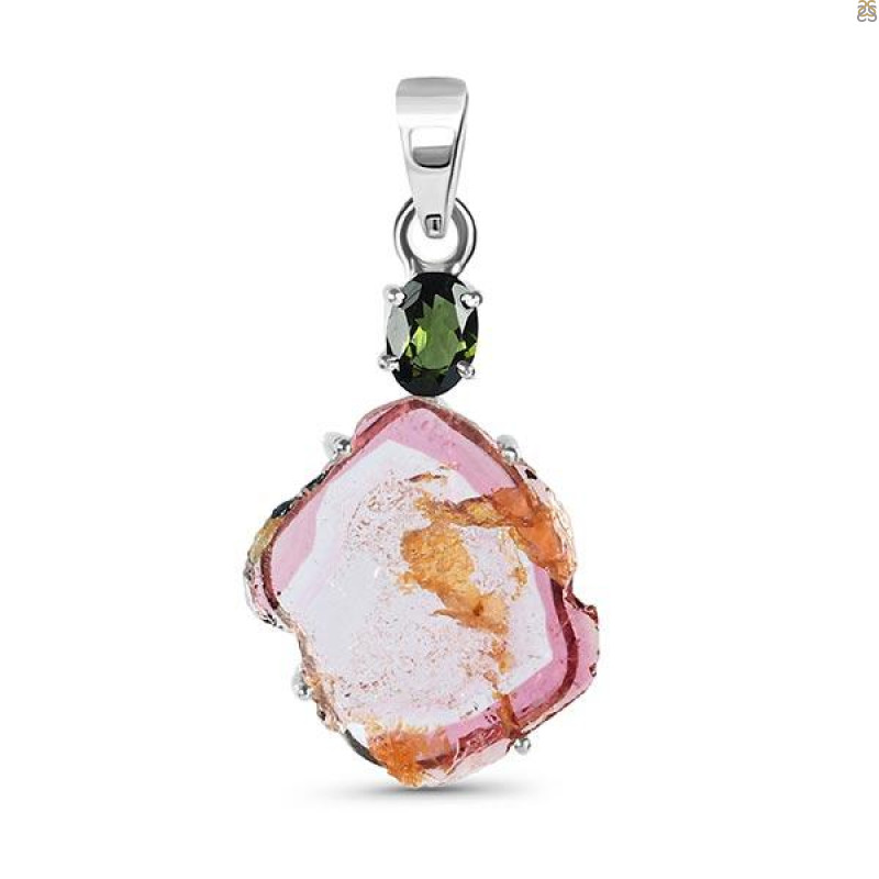 Tourmaline Slice Pendant-2SP TRM-1-174