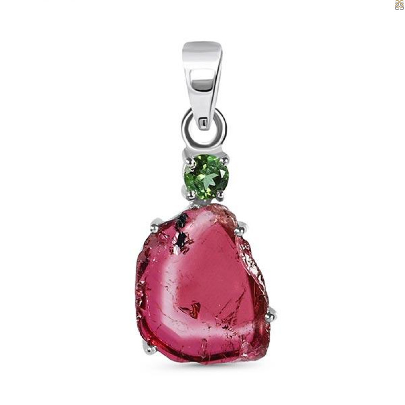 Tourmaline Slice Pendant-2SP TRM-1-187