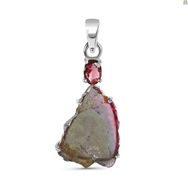 Tourmaline Slice Pendant-2SP TRM-1-192