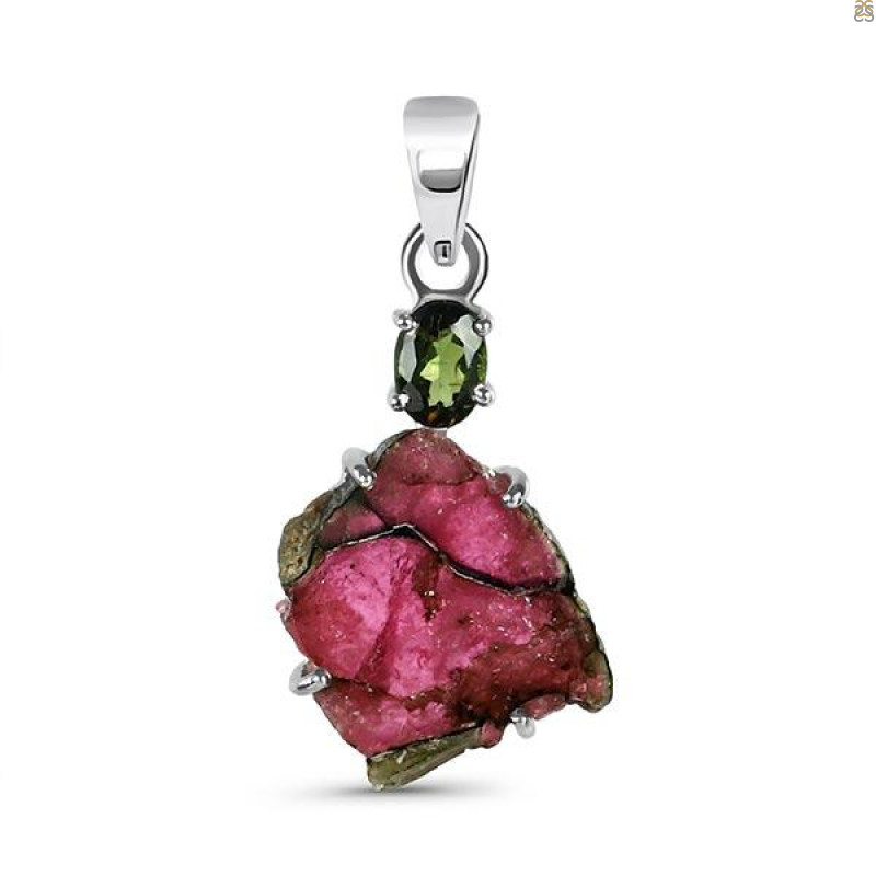Tourmaline Slice Pendant-2SP TRM-1-193