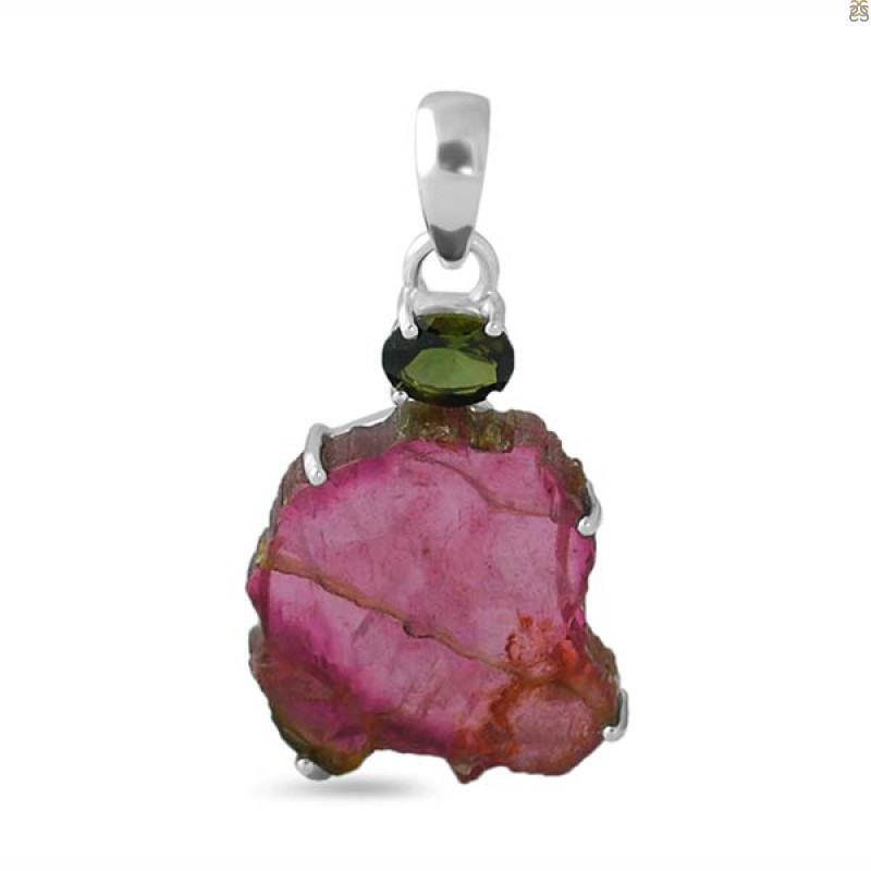 Tourmaline Slice Pendant-2SP TRM-1-2