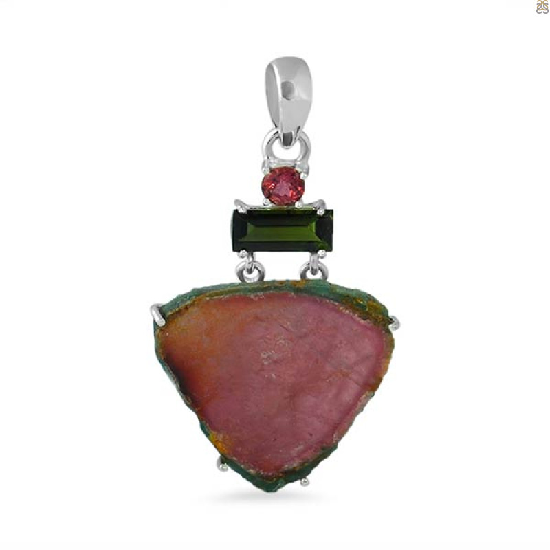 Tourmaline Slice Pendant-2SP TRM-1-36