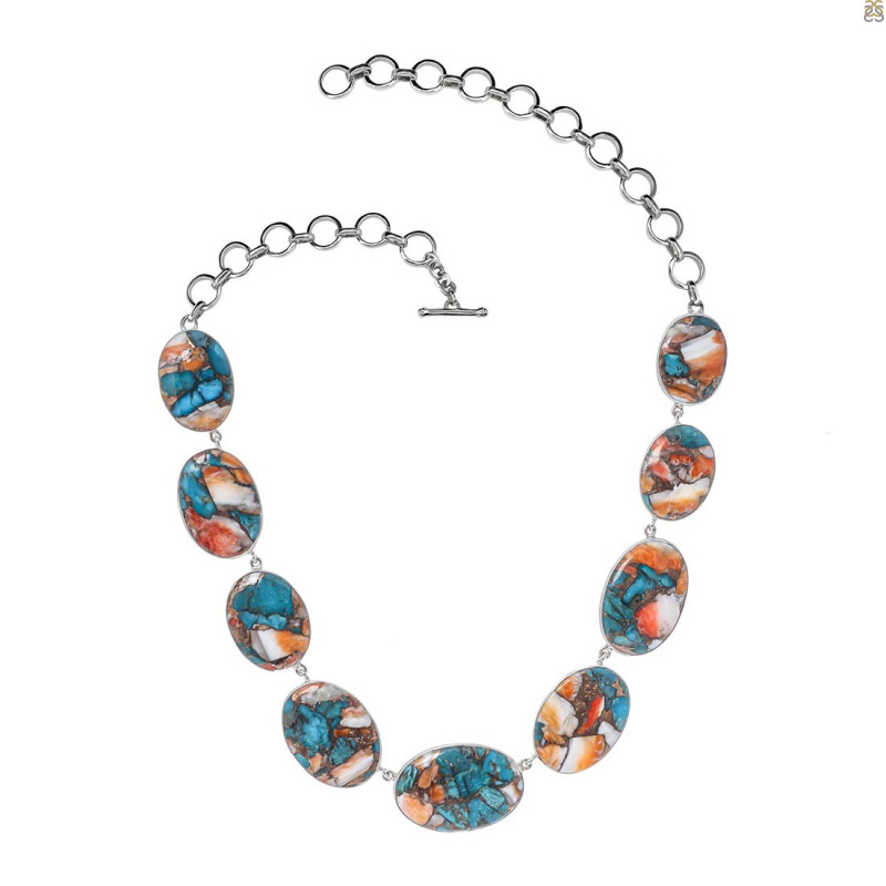 Spiny Oyster Turquoise Necklace-NSL TRO-12-1