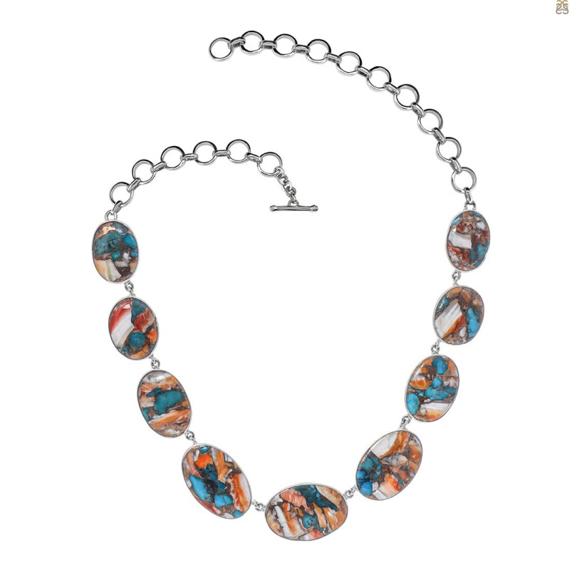 Spiny Oyster Turquoise Necklace-NSL TRO-12-2