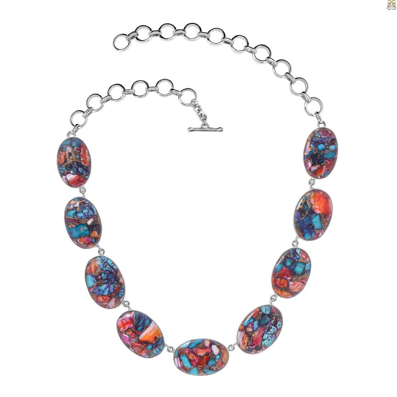Spiny Oyster Turquoise Necklace-NSL TRO-12-4