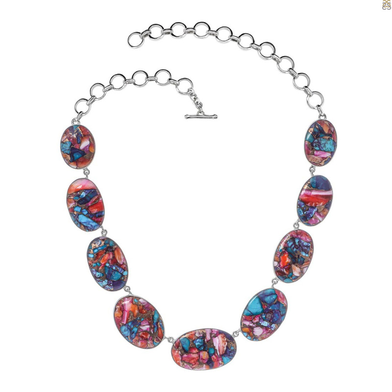 Spiny Oyster Turquoise Necklace-NSL TRO-12-5