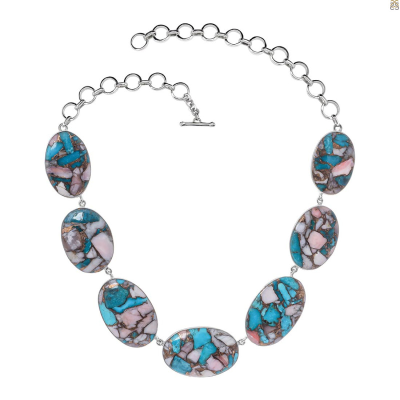Spiny Oyster Turquoise Necklace-NSL TRO-12-8