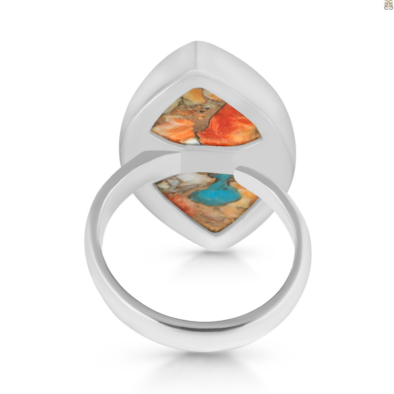 Spiny Oyster Turquoise-Adjustable Ring-ADJ-R TRO-2-246