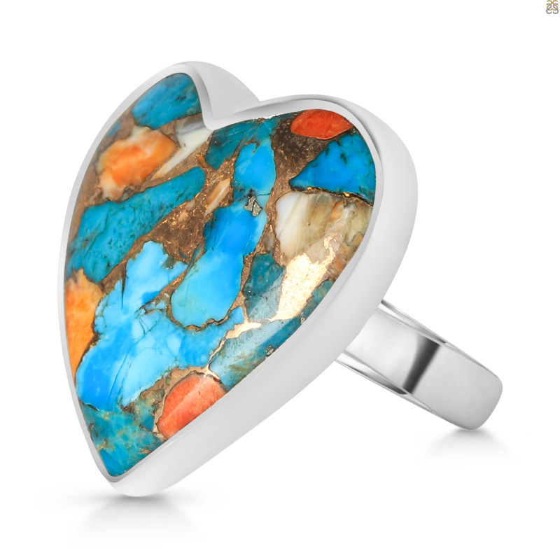 Spiny Oyster Turquoise-Adjustable Ring-ADJ-R TRO-2-259