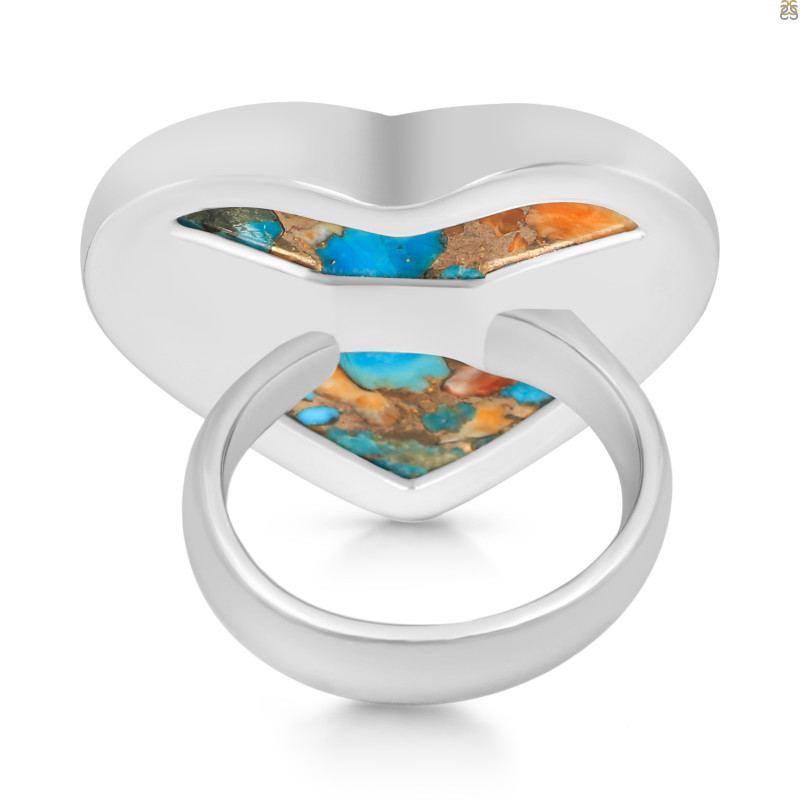 Spiny Oyster Turquoise-Adjustable Ring-ADJ-R TRO-2-259