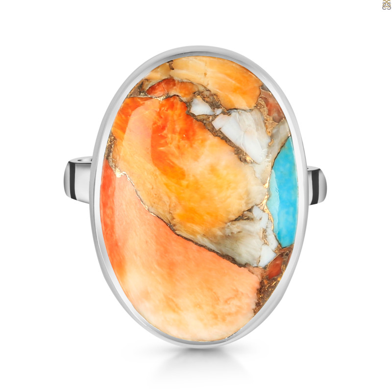 Spiny Oyster Turquoise-Adjustable Ring-ADJ-R TRO-2-263