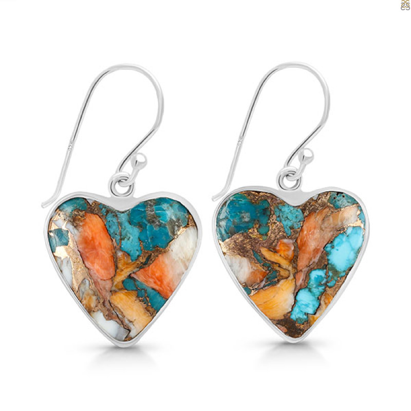 Spiny Oyster Turquoise Earring-E TRO-3-11
