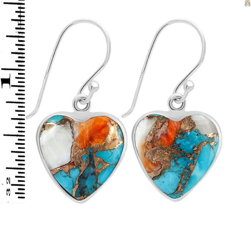 Spiny Oyster Turquoise Earring-E TRO-3-12