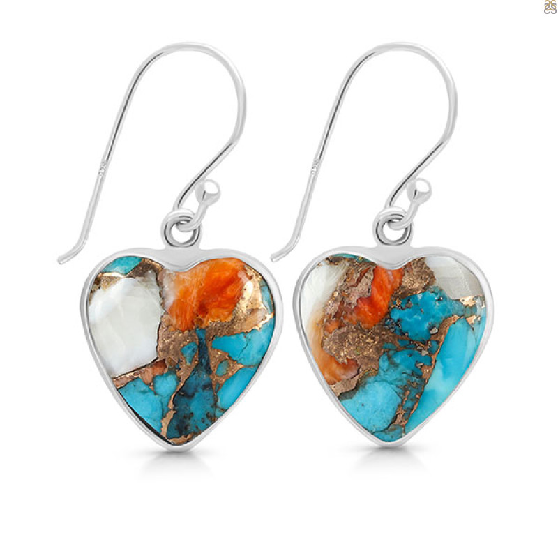 Spiny Oyster Turquoise Earring-E TRO-3-12