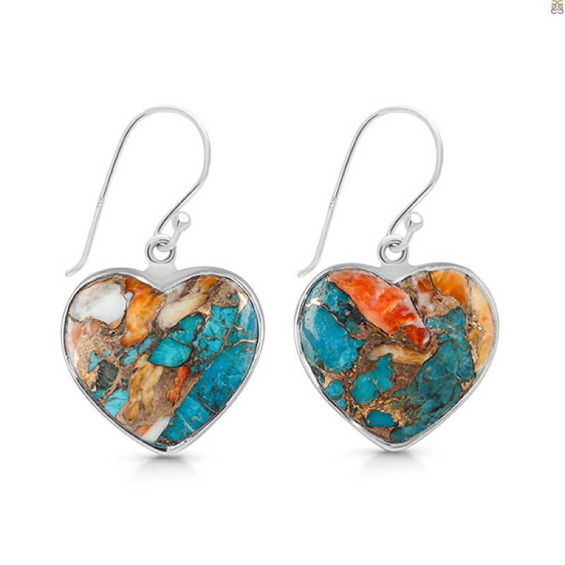 Spiny Oyster Turquoise Earring-E TRO-3-19