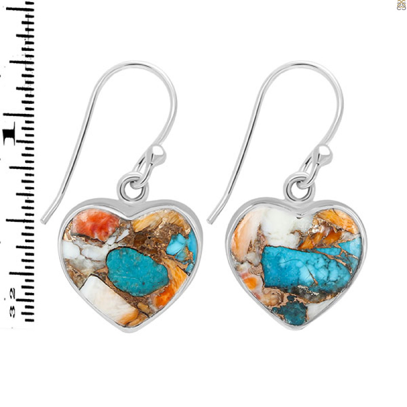 Spiny Oyster Turquoise Earring-E TRO-3-21