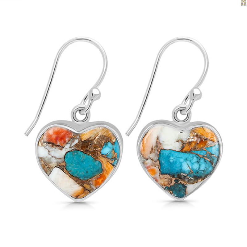 Spiny Oyster Turquoise Earring-E TRO-3-21