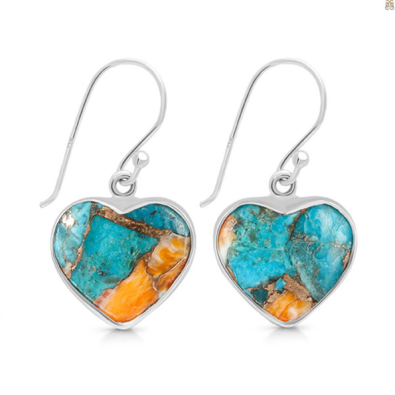 Spiny Oyster Turquoise Earring-E TRO-3-27