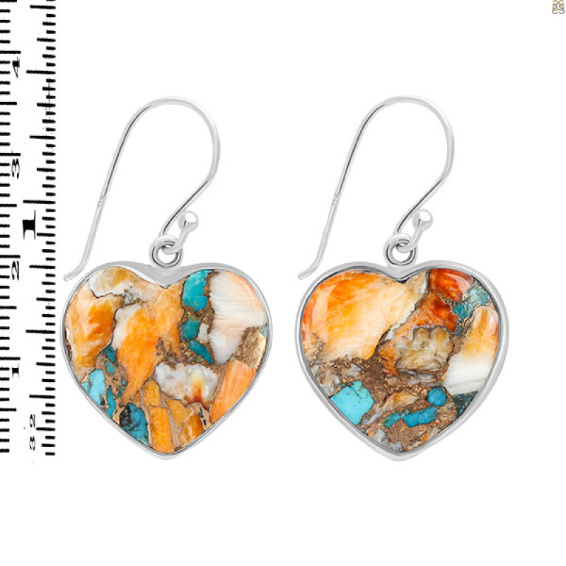 Spiny Oyster Turquoise Earring-E TRO-3-28