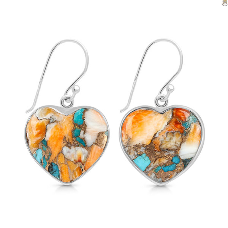 Spiny Oyster Turquoise Earring-E TRO-3-28