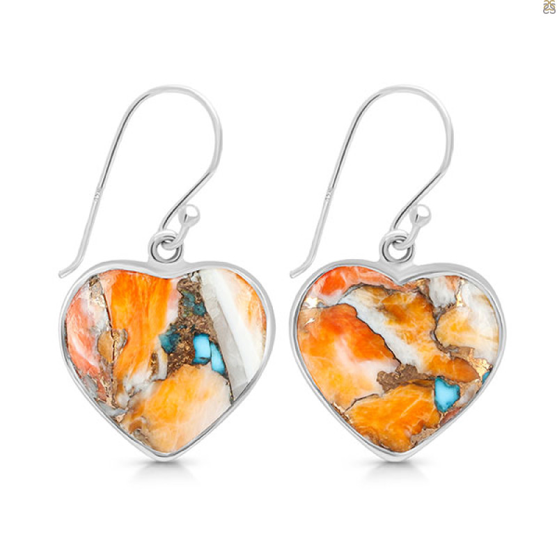 Spiny Oyster Turquoise Earring-E TRO-3-29