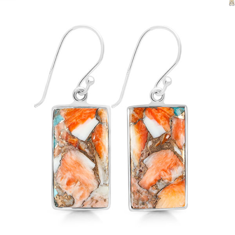 Spiny Oyster Turquoise Earring-E TRO-3-3