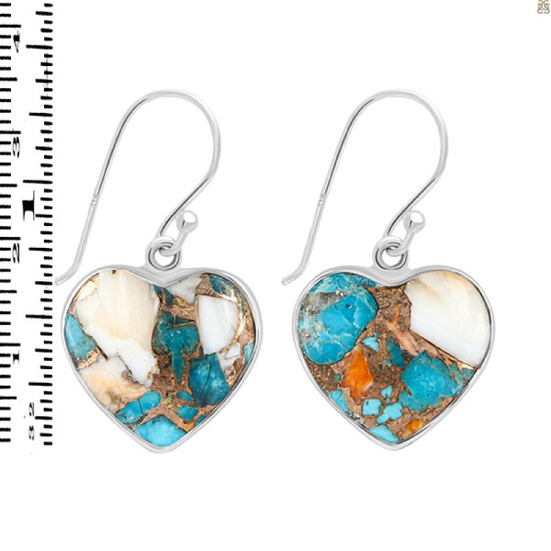 Spiny Oyster Turquoise Earring-E TRO-3-30