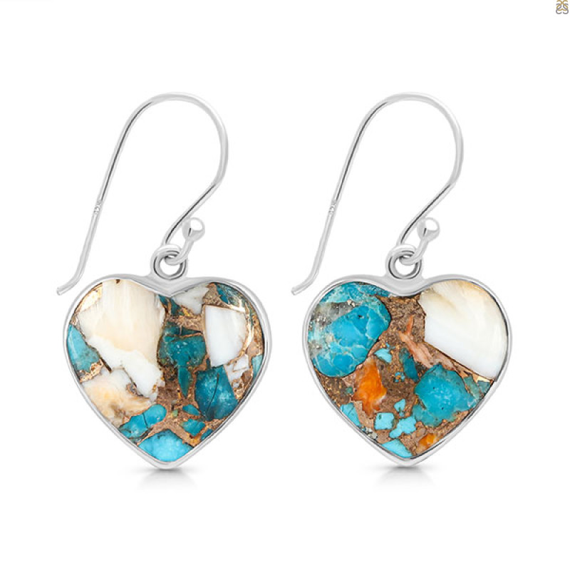 Spiny Oyster Turquoise Earring-E TRO-3-30
