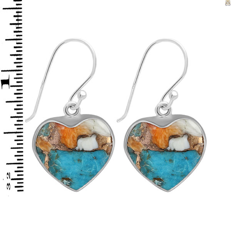 Spiny Oyster Turquoise Earring-E TRO-3-40
