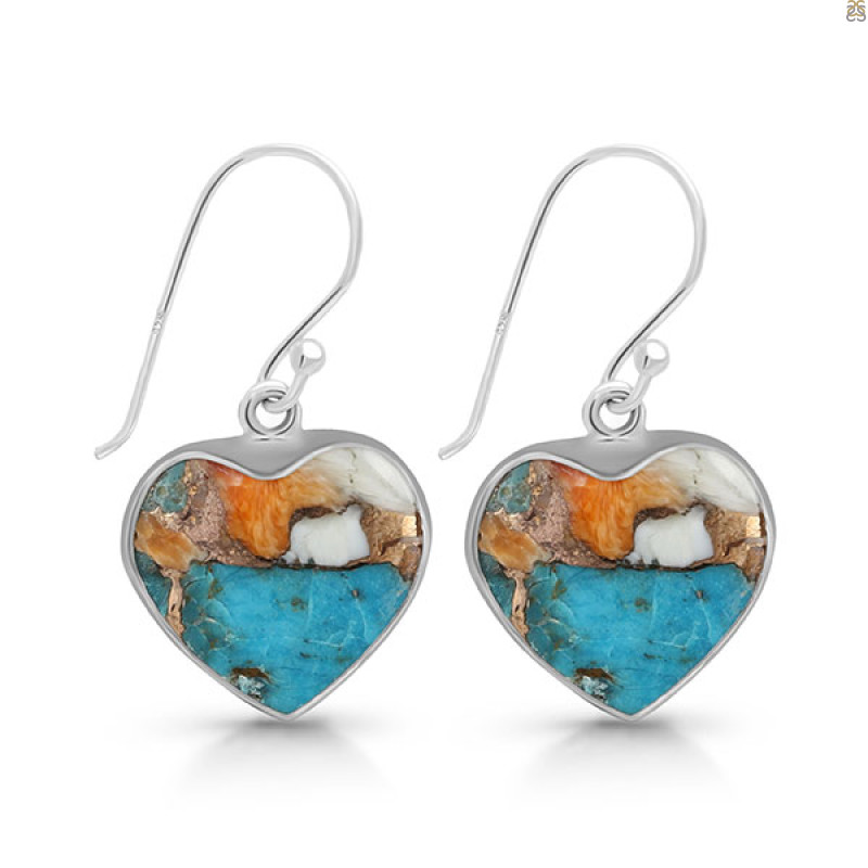 Spiny Oyster Turquoise Earring-E TRO-3-40