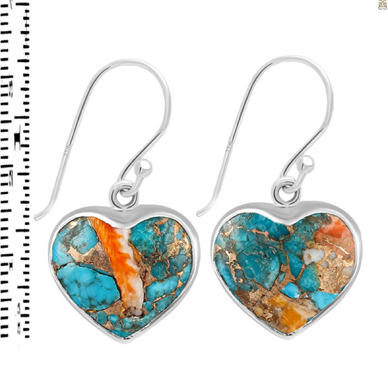 Spiny Oyster Turquoise Earring-E TRO-3-41