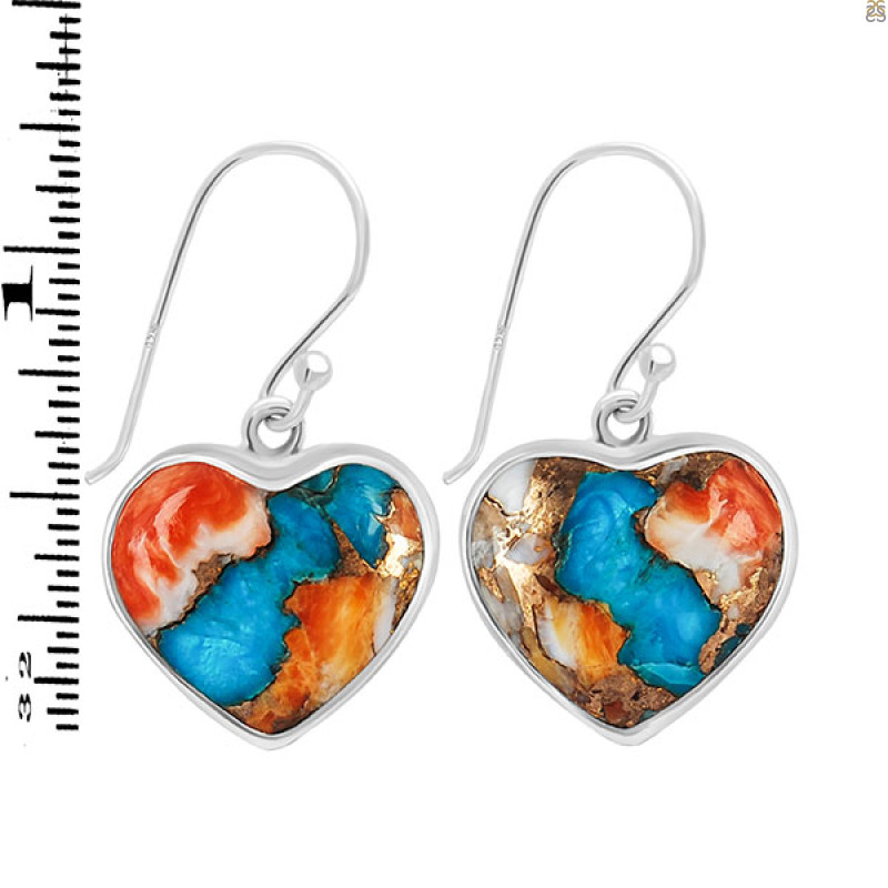 Spiny Oyster Turquoise Earring-E TRO-3-63