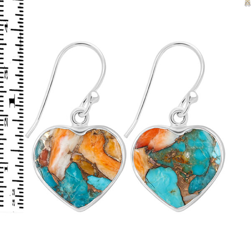Spiny Oyster Turquoise Earring-E TRO-3-8