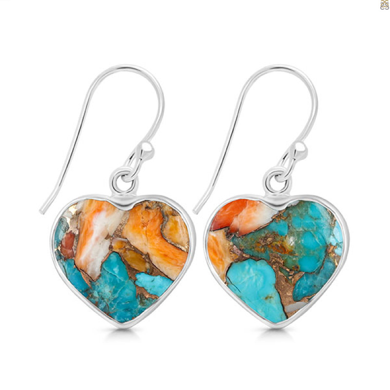 Spiny Oyster Turquoise Earring-E TRO-3-8