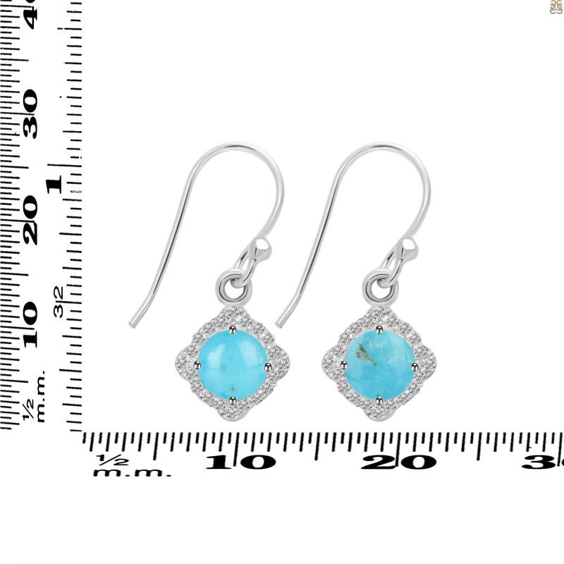 Turquoise & White Topaz Earring TRQ-RDE-692.