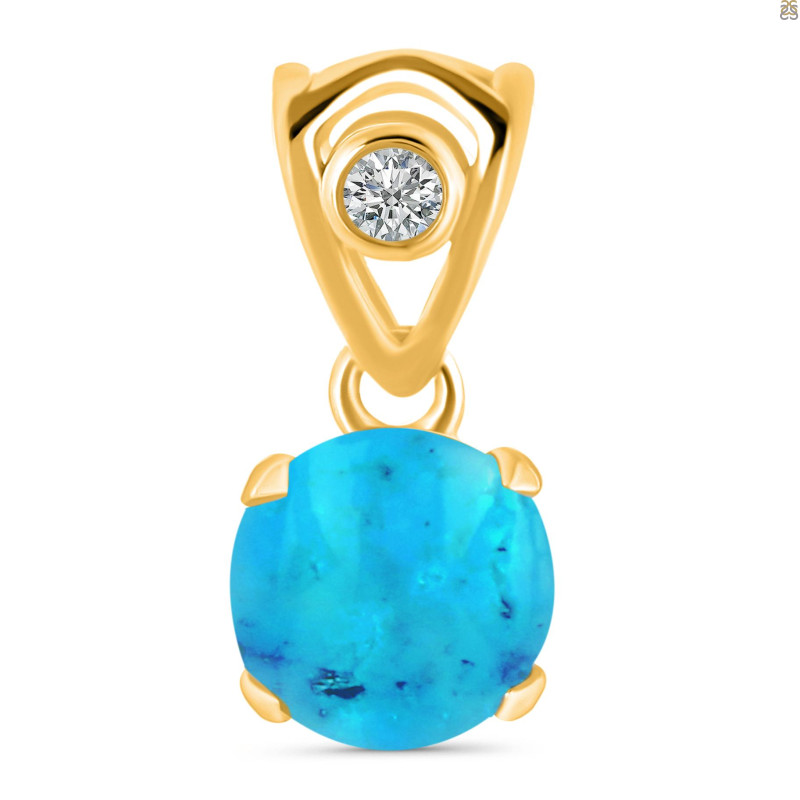 Turquoise Pendant TRQ-RDP-557-V-LOOP.