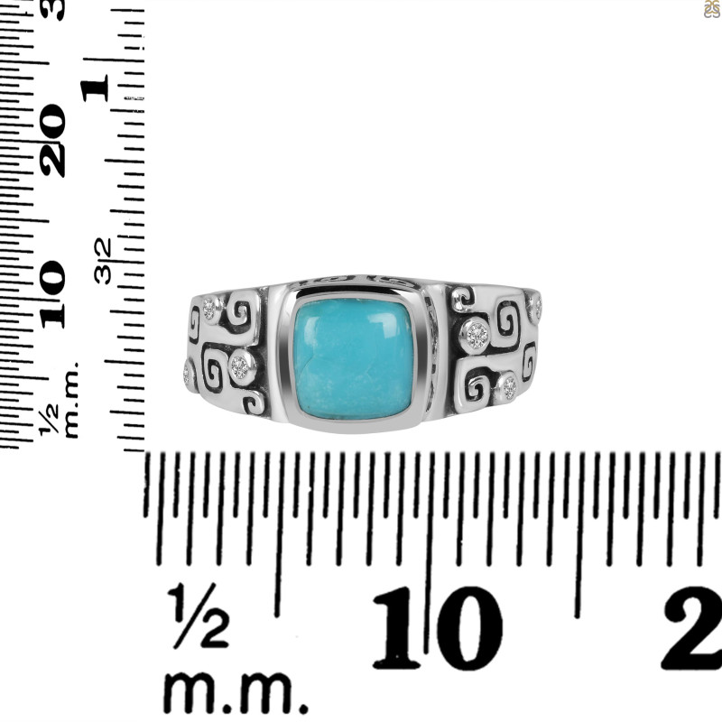 Turquoise & White Topaz Ring TRQ-RDR-328.