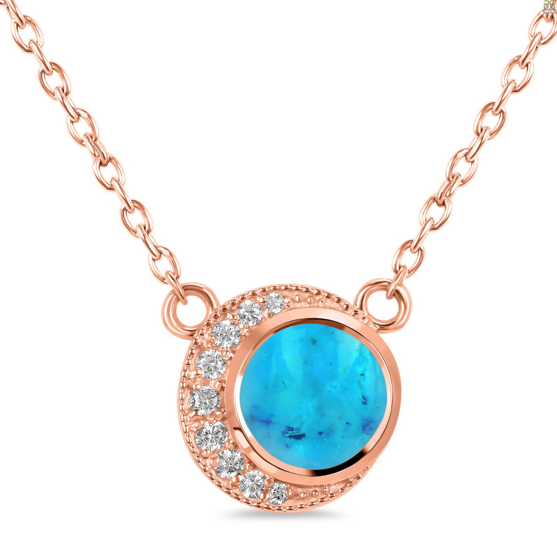 Turquoise & White Topaz Necklace TRQ-RN-83.