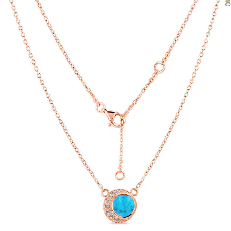 Turquoise & White Topaz Necklace TRQ-RN-83.