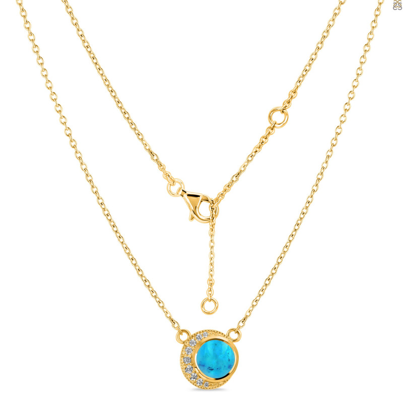 Turquoise & White Topaz Necklace TRQ-RN-83.