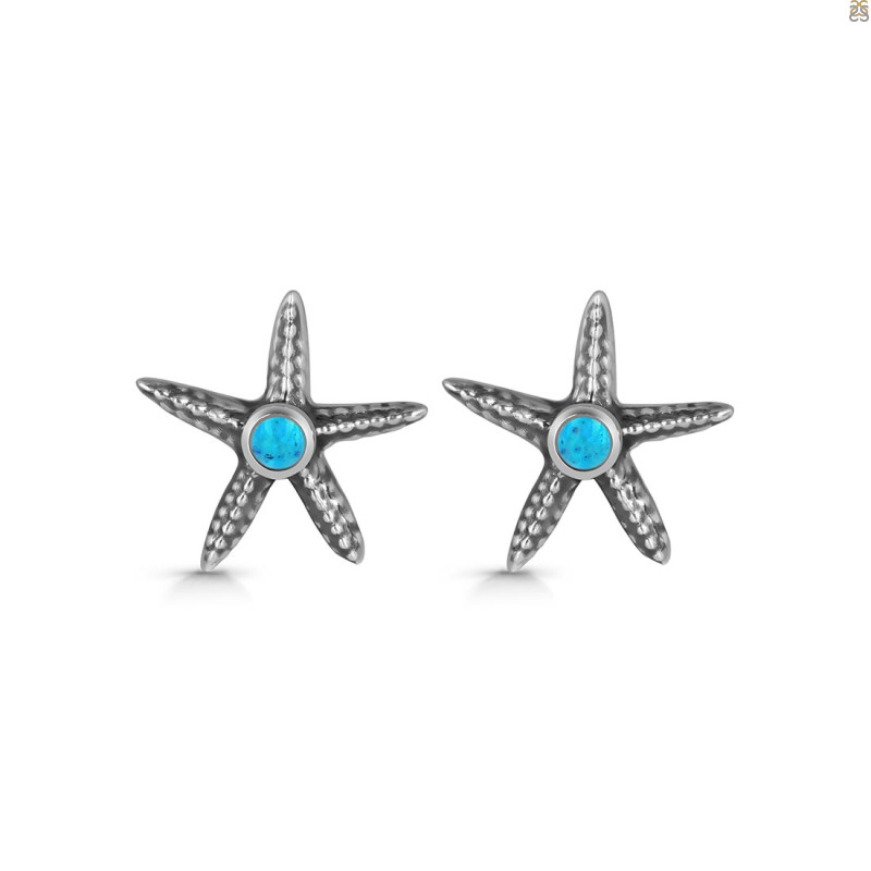 Turquoise Star Fish Stud Earring TRQ-RUE-2.