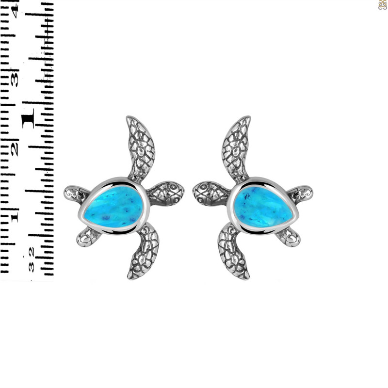 Turquoise Turtle Stud Earring TRQ-RUE-3.