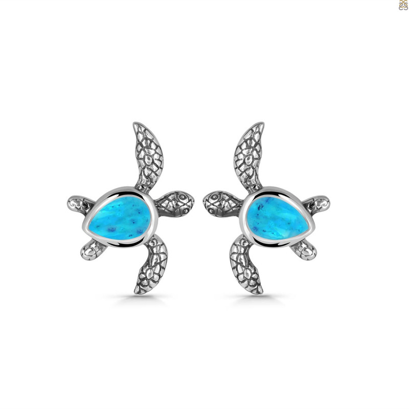 Turquoise Turtle Stud Earring TRQ-RUE-3.
