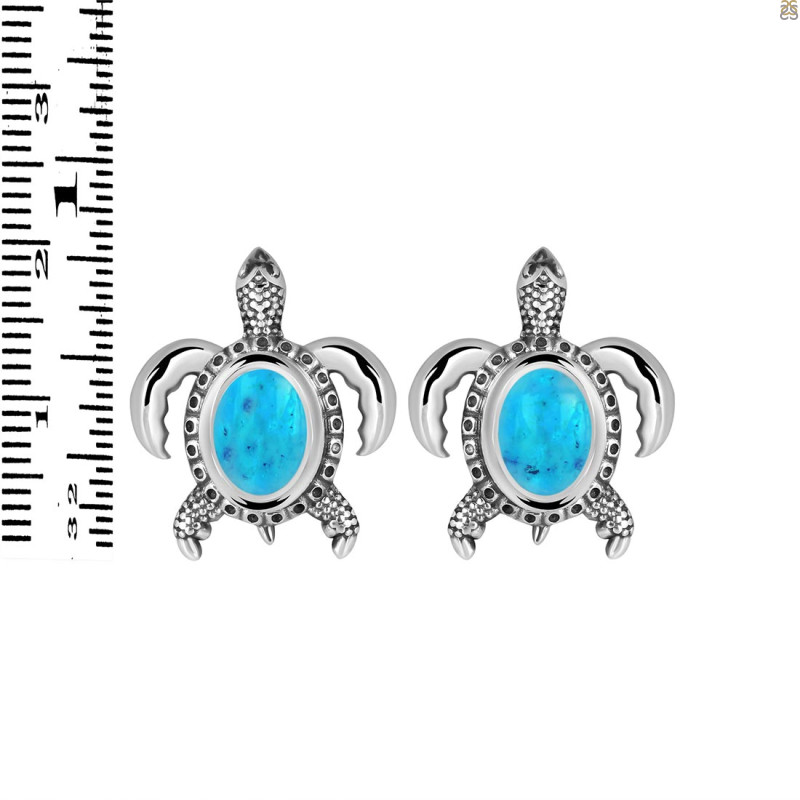 Turquoise Turtle Stud Earring TRQ-RUE-4.
