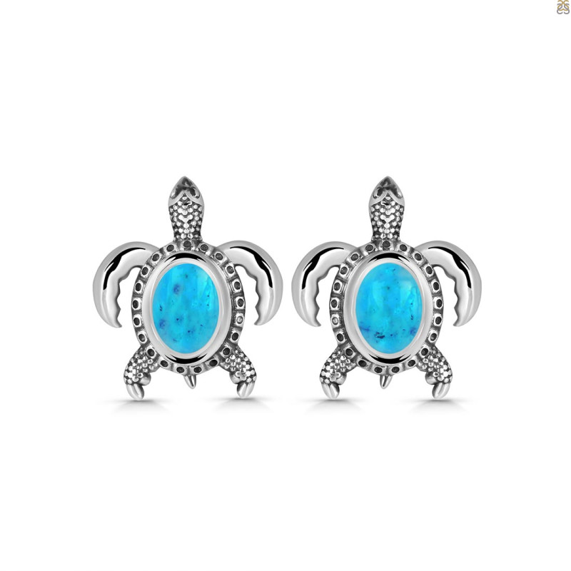 Turquoise Turtle Stud Earring TRQ-RUE-4.